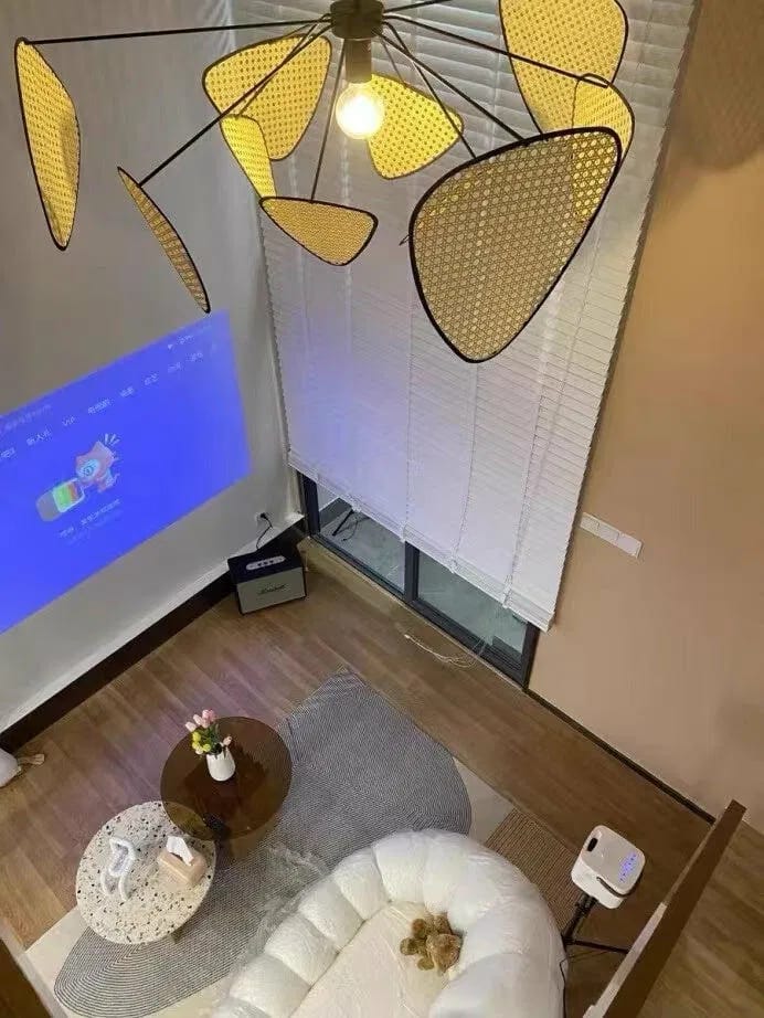 Customer photo review of Handwoven Rattan Pendant Light