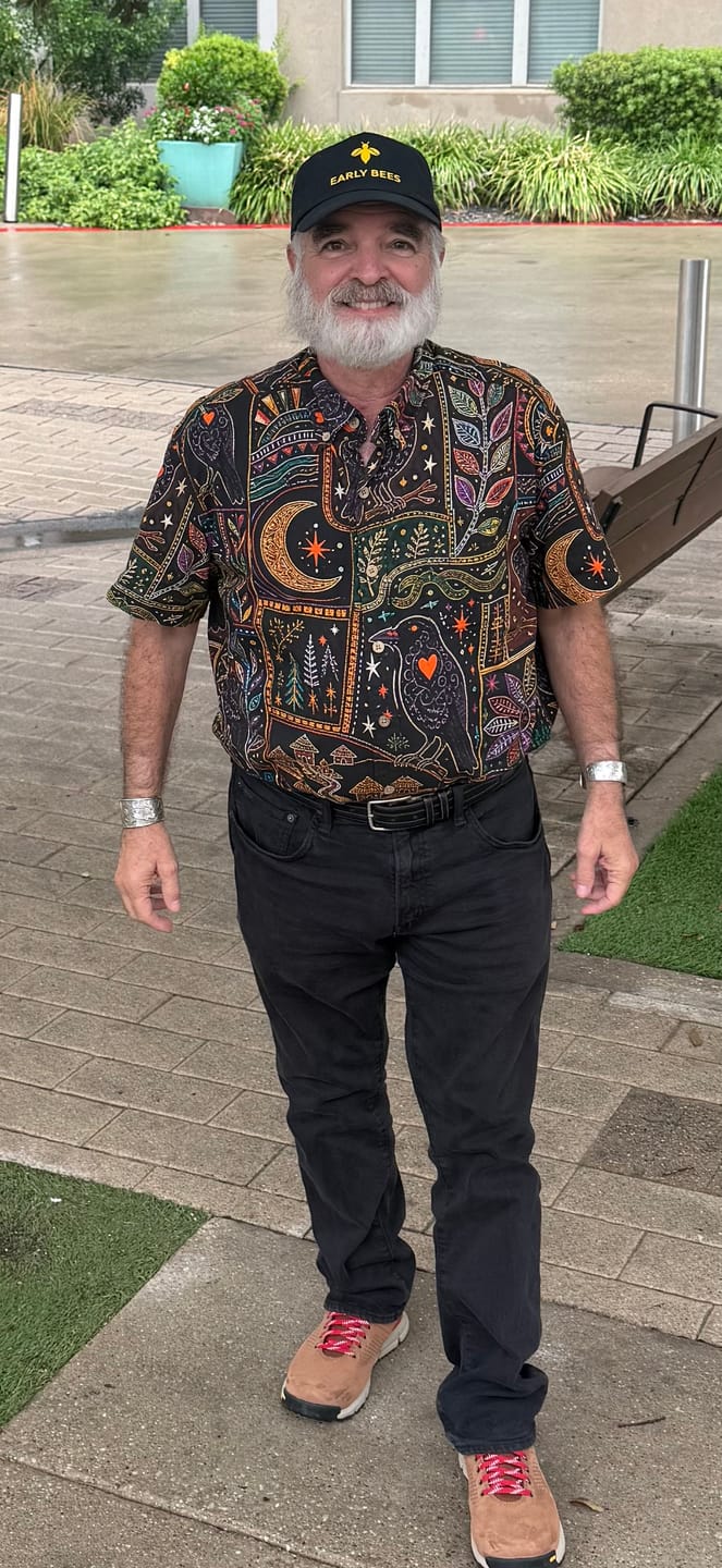 Customer photo review of MYSTIC RAVEN TAPESTRY PATCHWORK BUTTON-DOWN COLLAR SHIRT - TYLN2108265