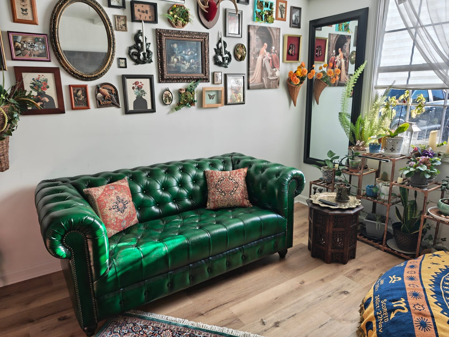Customer photo review of Polo Green Chesterfield Leather Sofa