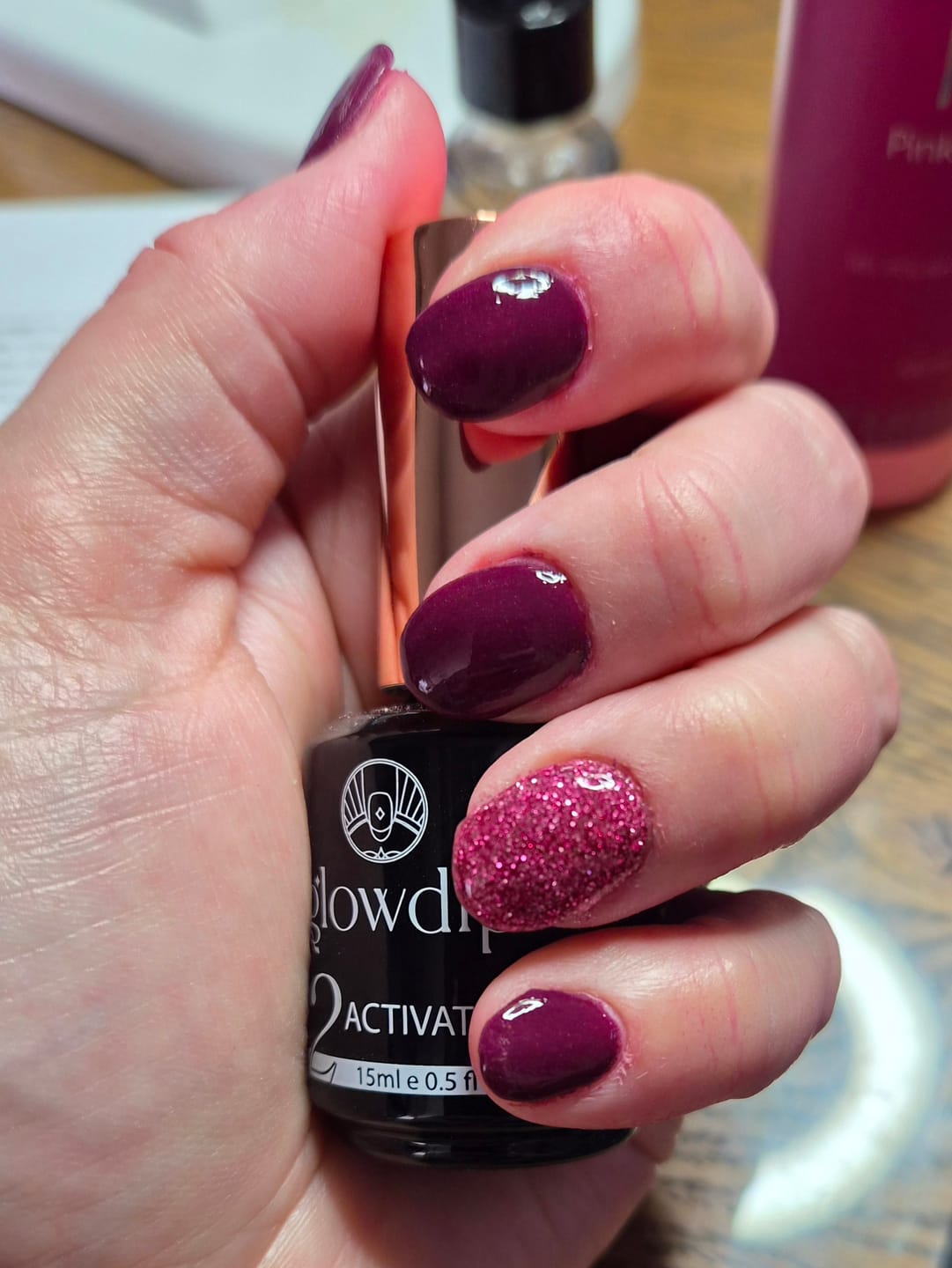 Customer photo review of Pink Lemonade Dipping Powder