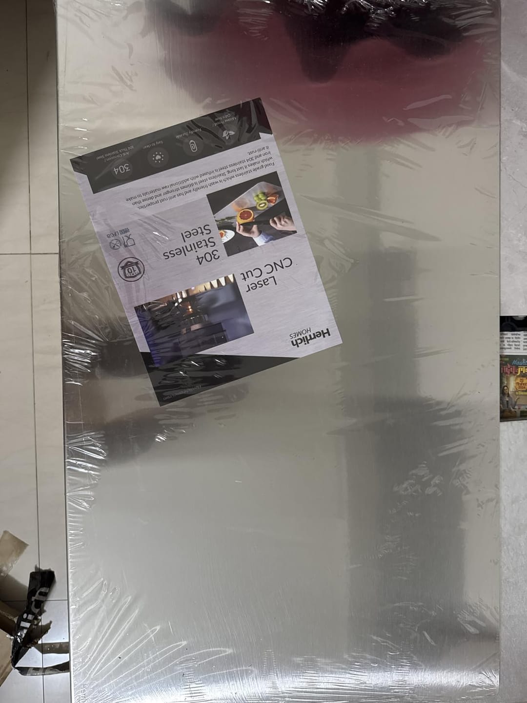 Customer photo review of Stainless Steel Reversible Chopping Board