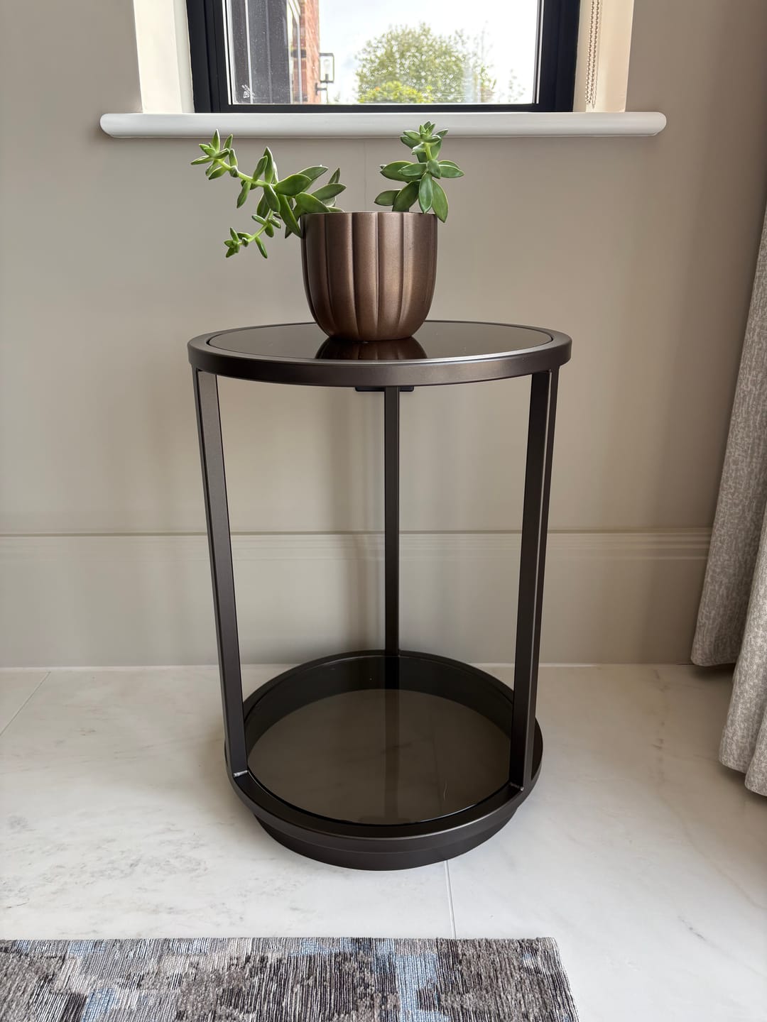 Customer photo review of Amara Round Side Table - Dark Bronze