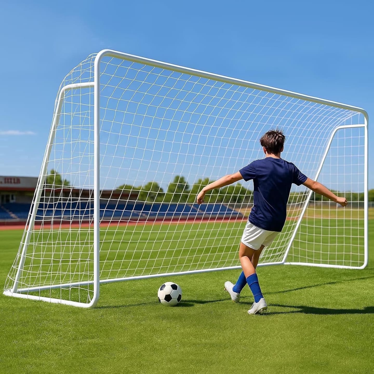 Customer photo review of MERSCO 16×7FT Soccer Goal – Backyard Training, World Cup Style, Kids & Adults