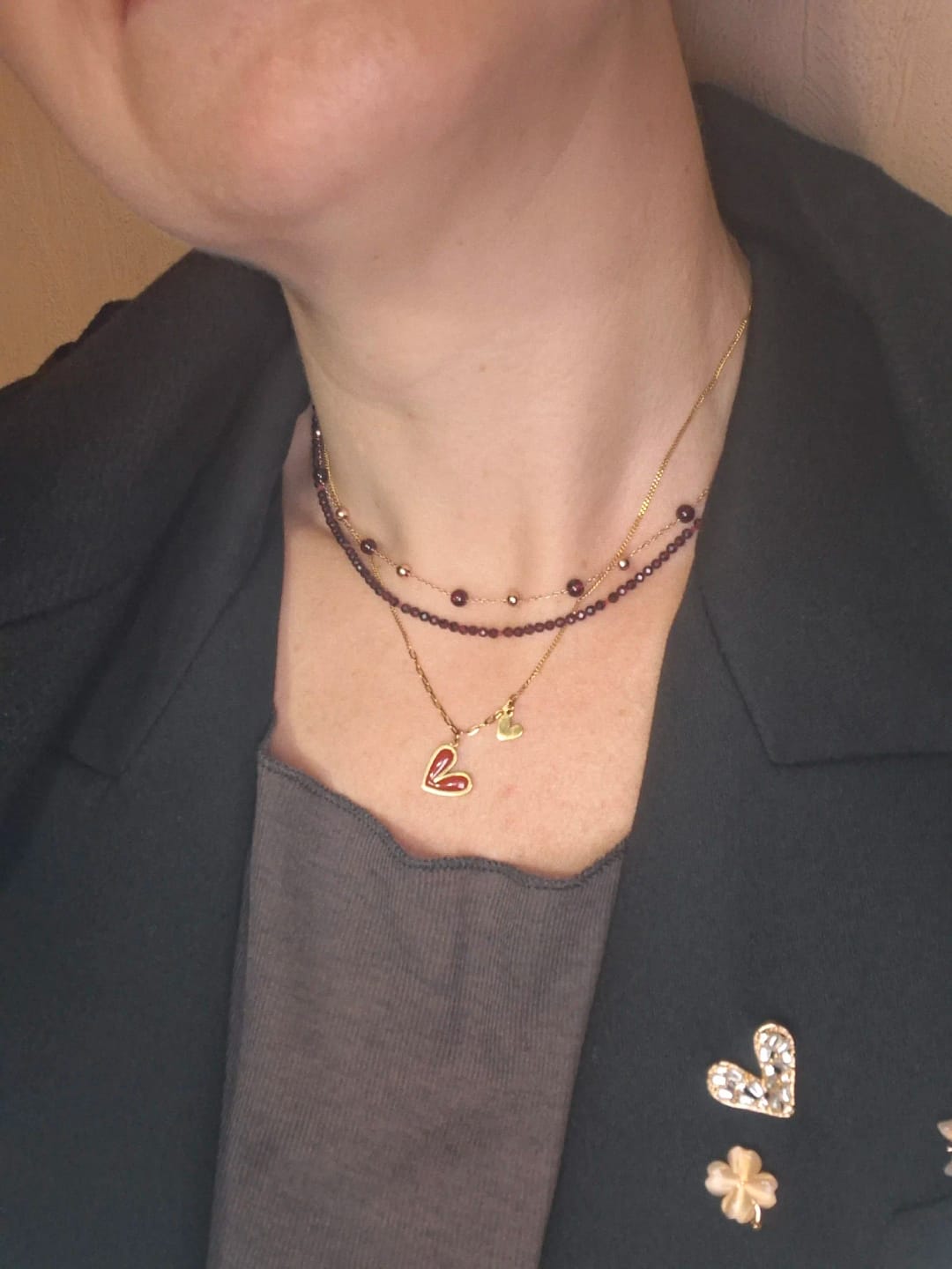 Customer photo review of Crimson Glow Heart Pendant