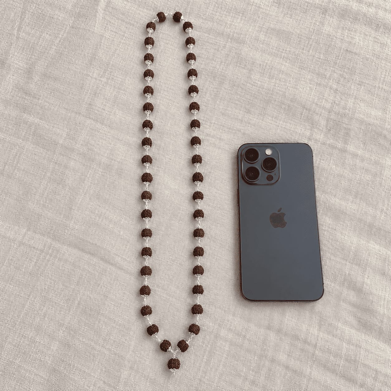 Customer photo review of Rudraksha Silver Mala