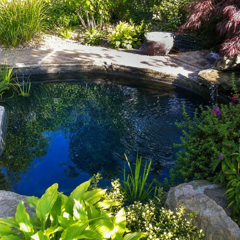 Customer photo review of Blue Pond Dye UK – Fish-Safe Algae Control | 250ml–1L