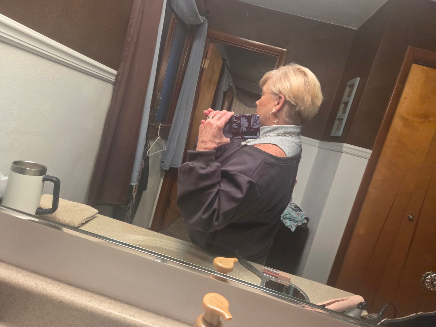 Customer photo review of Aelfric Eden Boxy Layered Off-The-Shoulder Sweatshirt