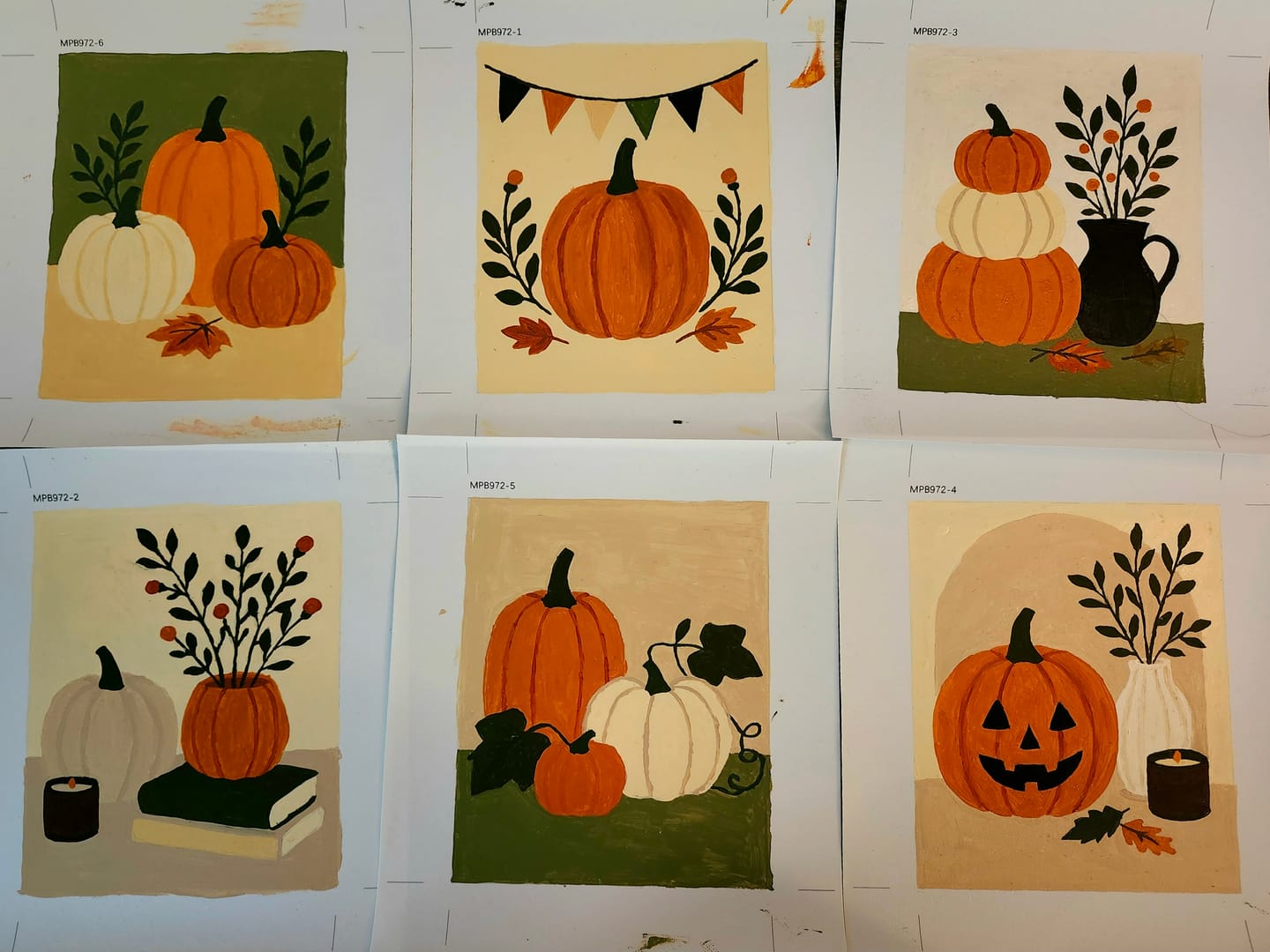Customer photo review of 6 Mini Paintings - Autumn Pumpkin Set