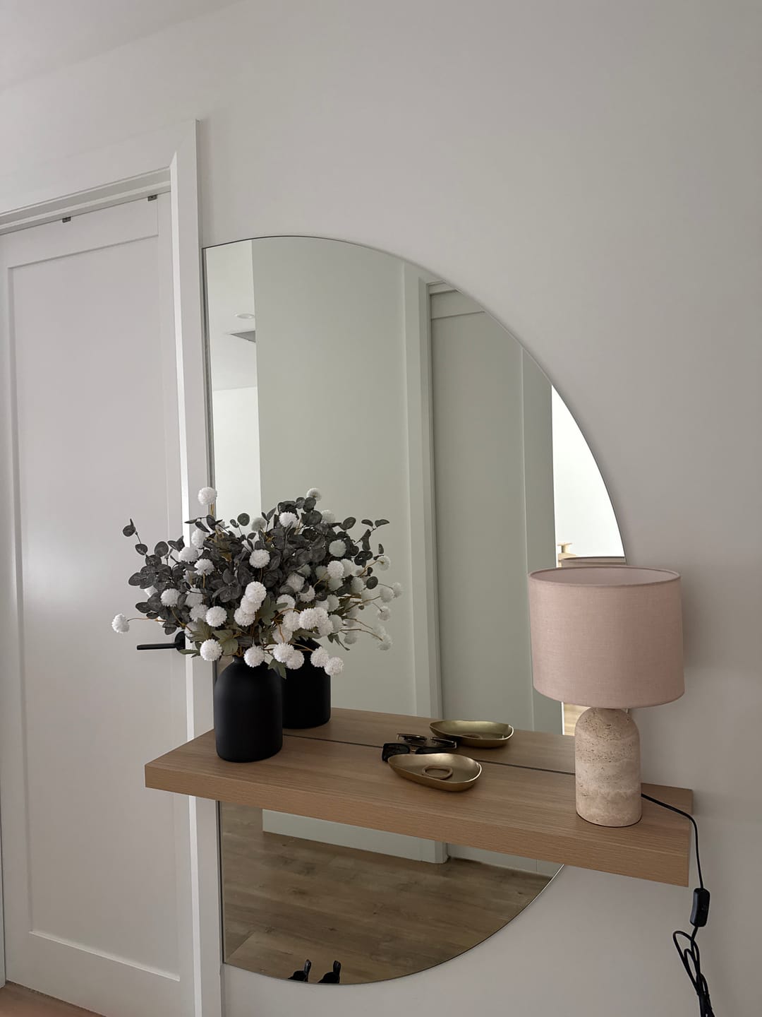 Customer photo review of Half Moon Wall-Mount Integrated Shelf Mirror | 1800 x 1000
