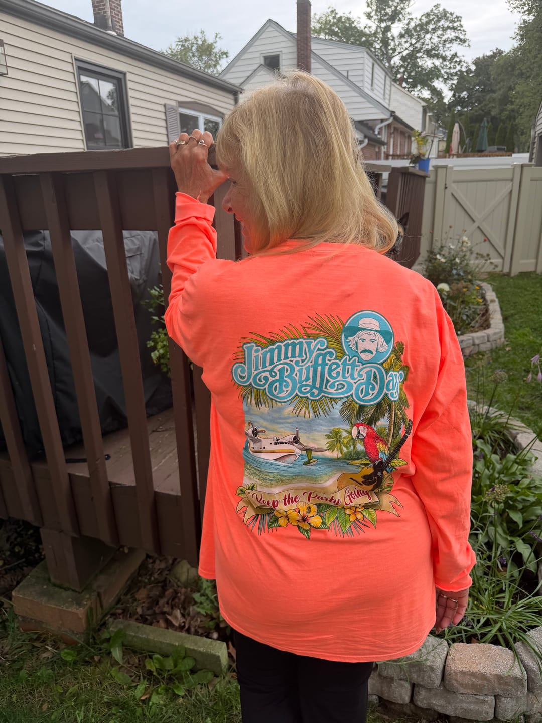 Customer photo review of 2026 Jimmy Buffett Day Scene Long Sleeve T-Shirt