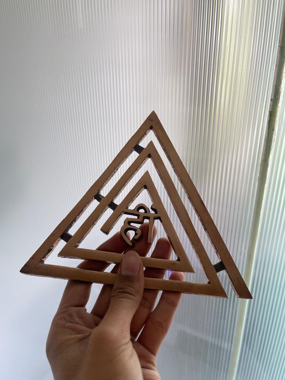 Customer photo review of Copper Hii (ही) Helix – Vastu Remedy for South-East Kitchen & Main Door Defects | Fire Correction Support | 4 & 6 Inch