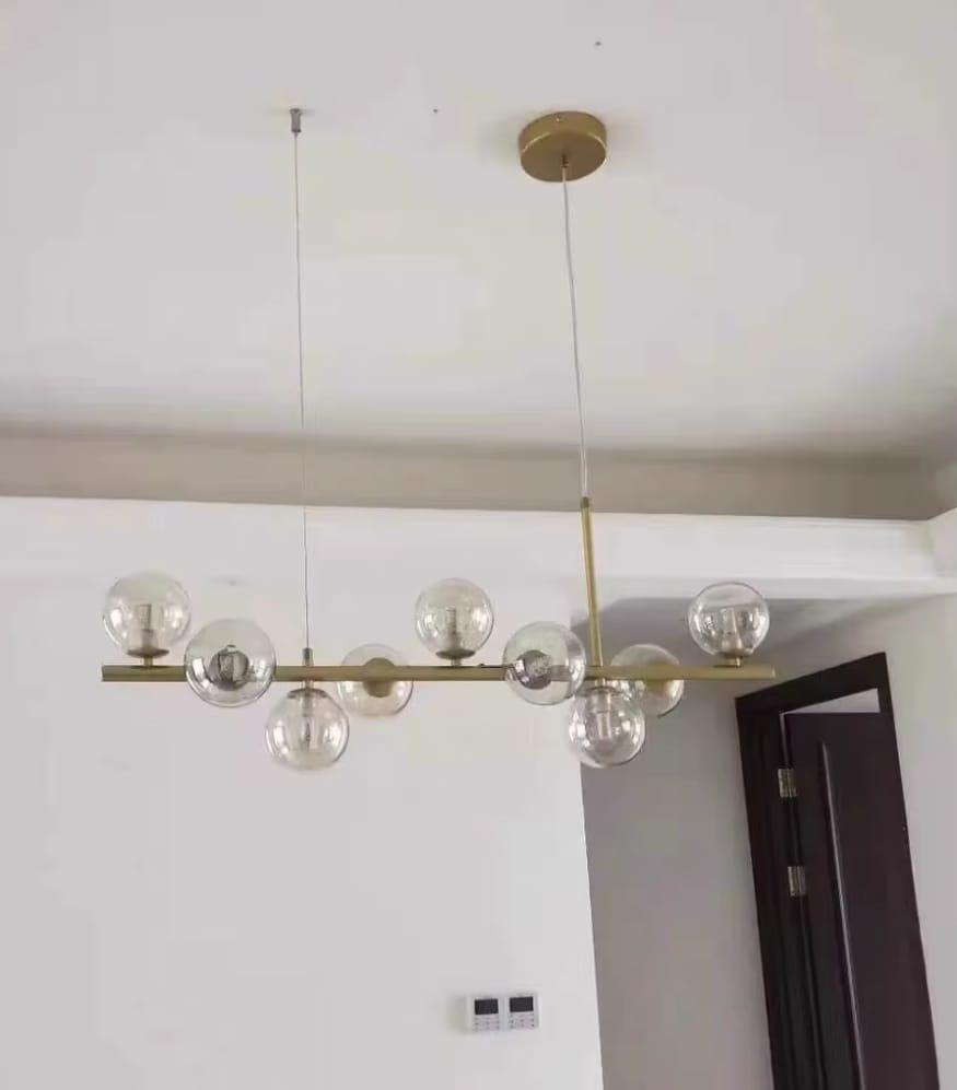 Customer photo review of Linear Globe Pendant Light