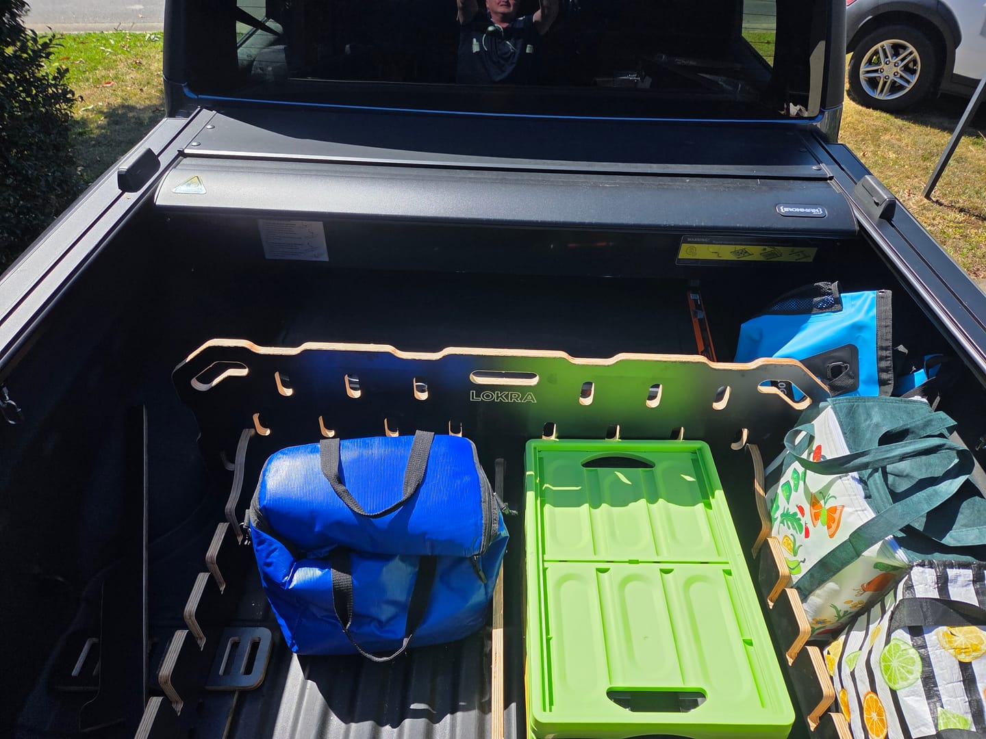 Customer photo review of Ute Tub Storage Divider | LOKRA