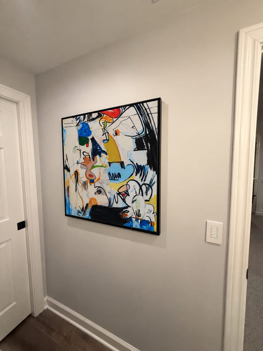 Customer photo review of Chromatic Scribble Abstract Wall Art