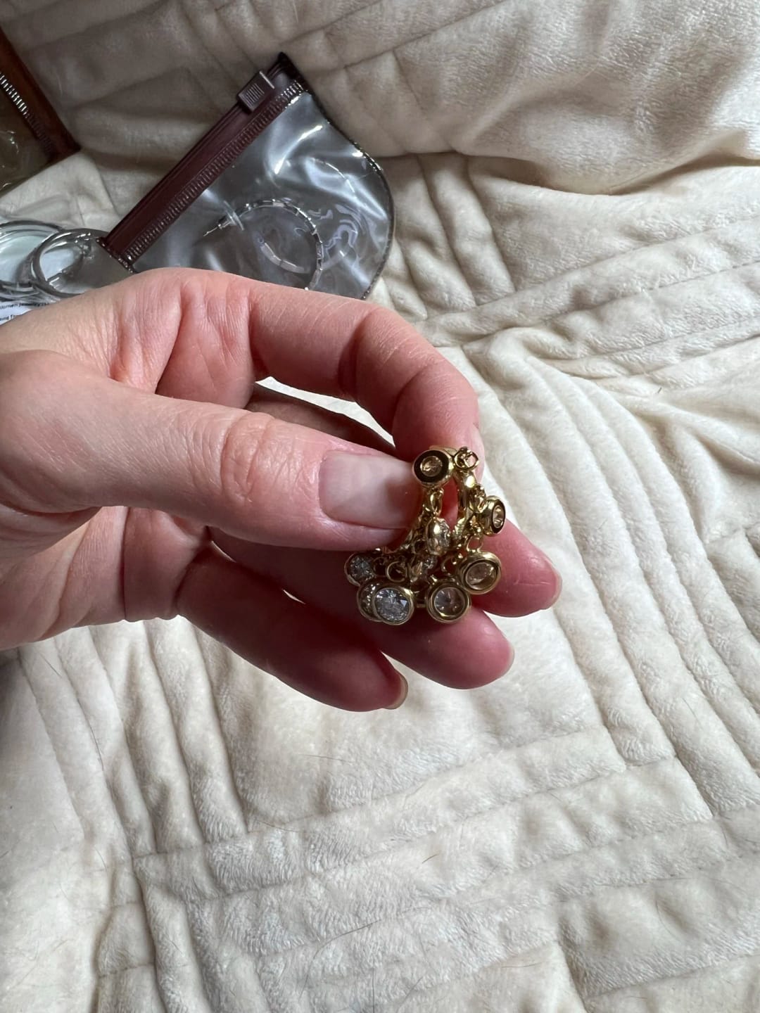 Customer photo review of Multi-Stone Charm Hoops