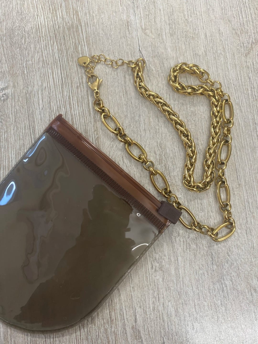 Customer photo review of Gleaming Chunk Aura Necklace
