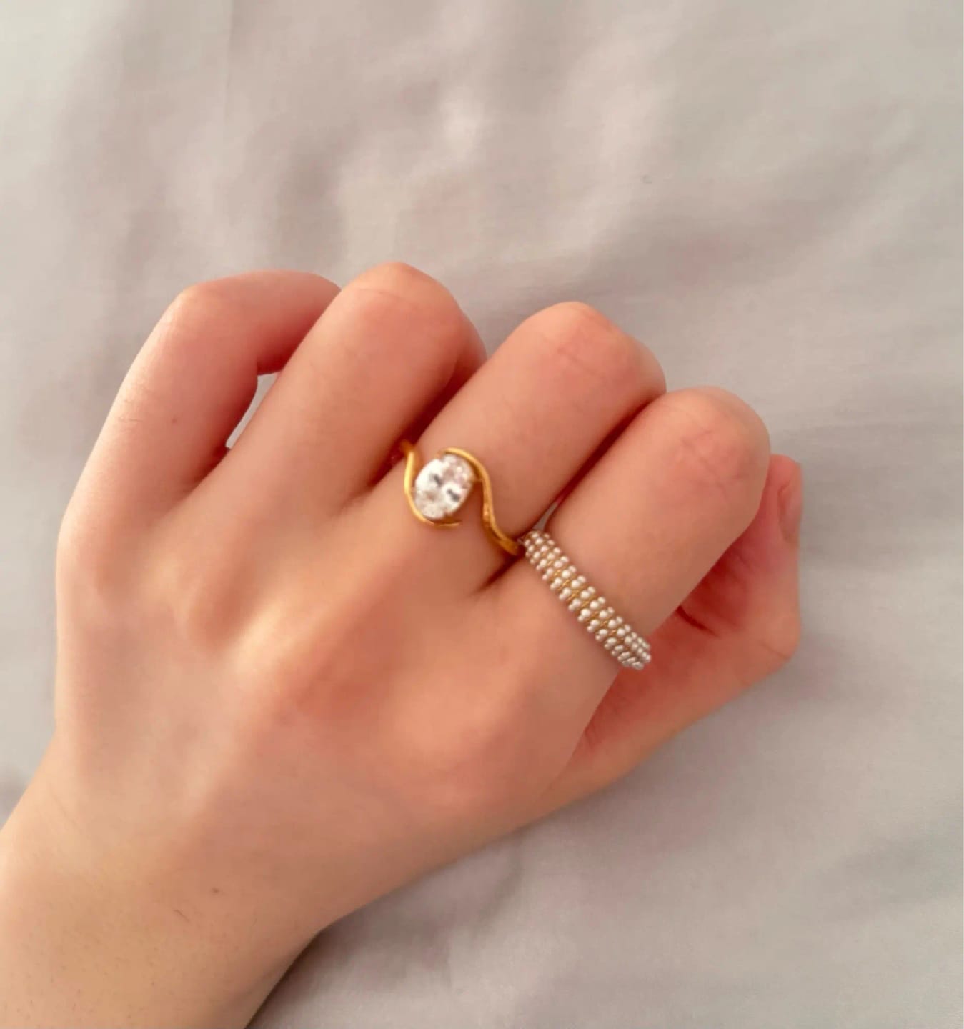 Customer photo review of Chic Pearl Ring