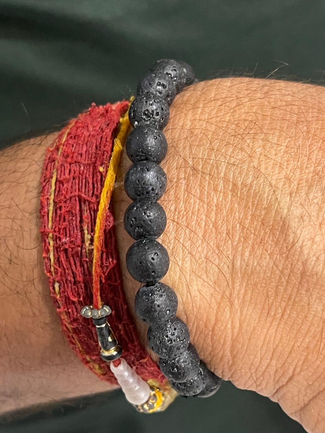 Customer photo review of Natural Volcanic Lava Bracelet | Vastu Remedy for Rebirth, Energy & Emotional Balance | 8 mm Beads