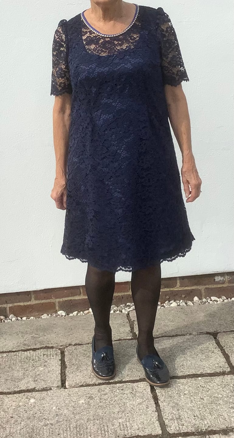 Customer photo review of Floral Corded Lace Fabric