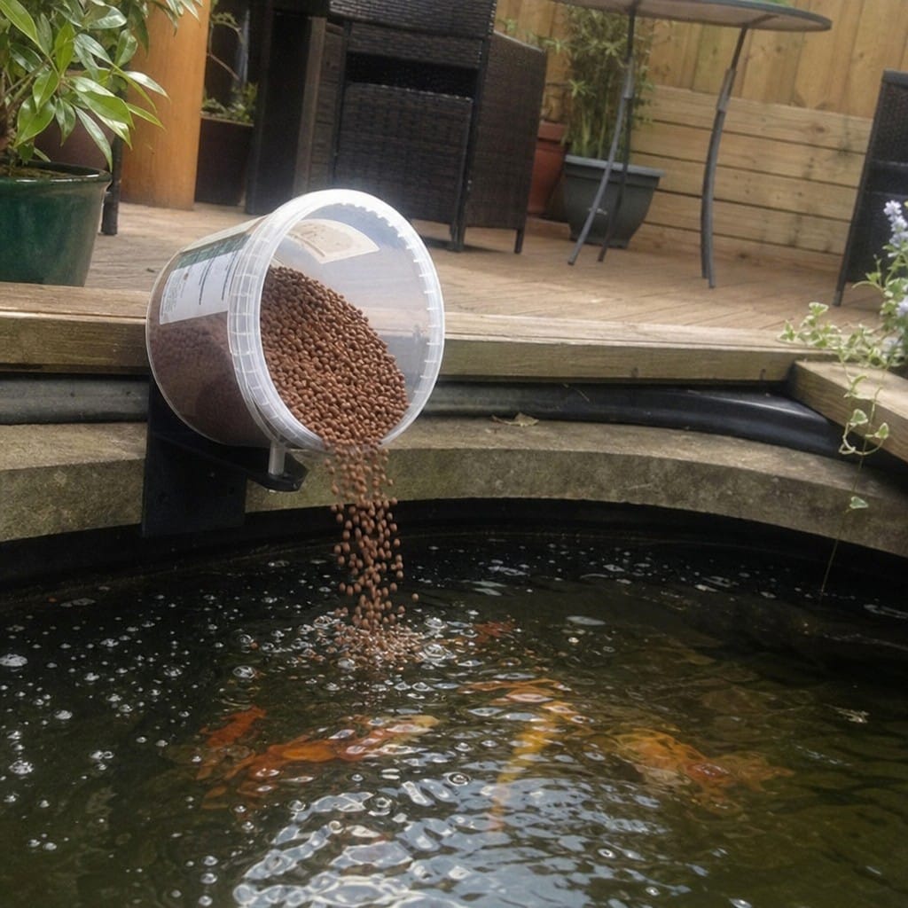 Customer photo review of Premium Koi Growth Food UK | High Protein Floating Pellets | All Pond Fish | 2.5kg