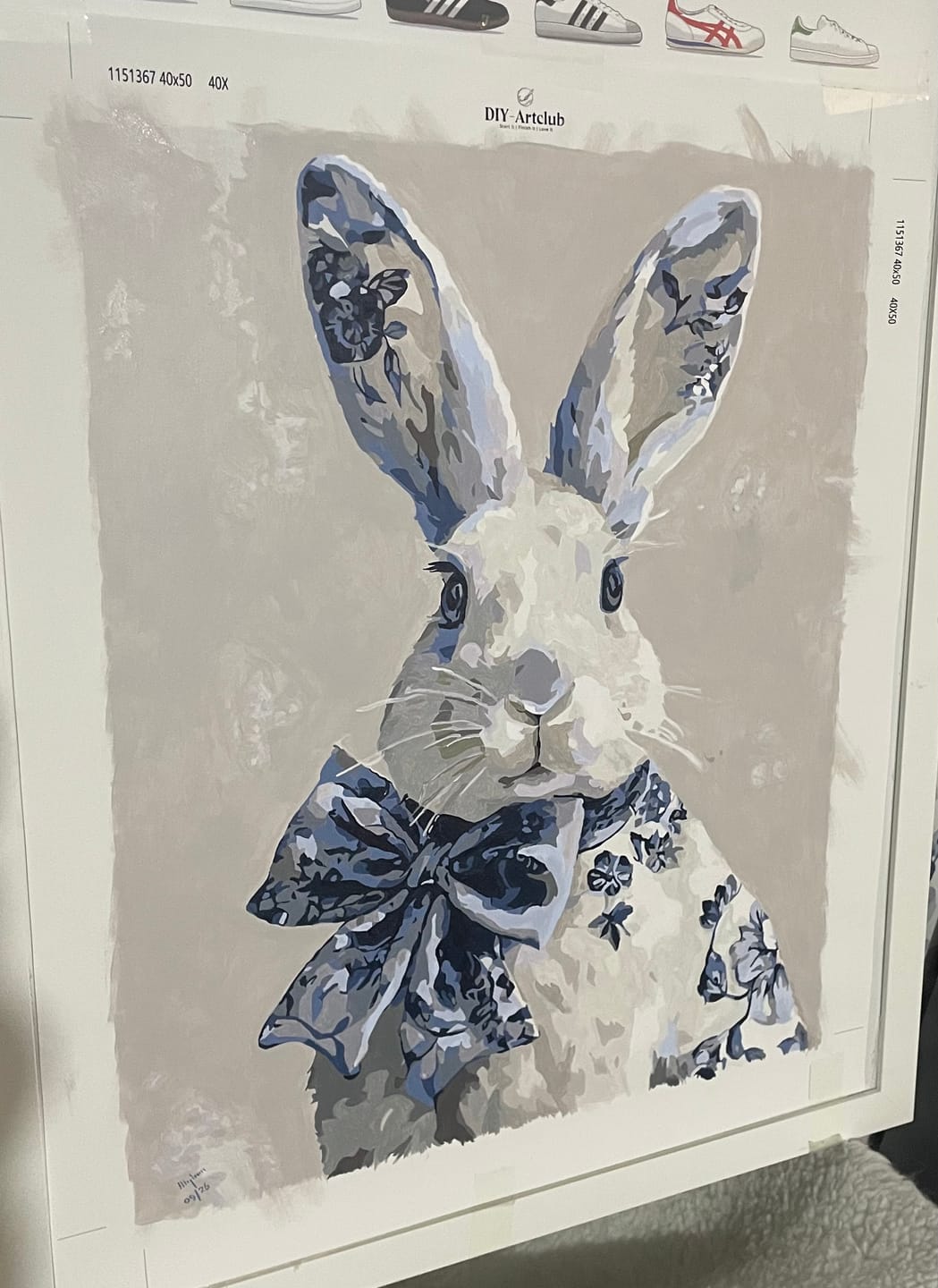 Customer photo review of Delft Blue Bunny | Paint by Number