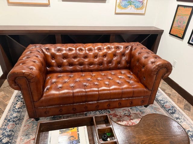 Customer photo review of Laramie Chesterfield Leather Sofa