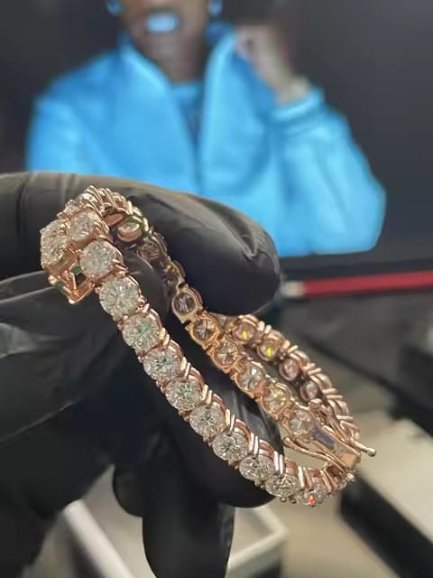 Customer photo review of Sterling Silver 925 2MM 3MM 4MM 5MM 6.5MM Moissanite Tennis Bracelet with GRA Certificate
