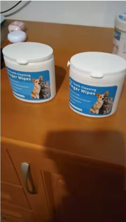 Customer photo review of Toallitas dentales naturales para mascotas