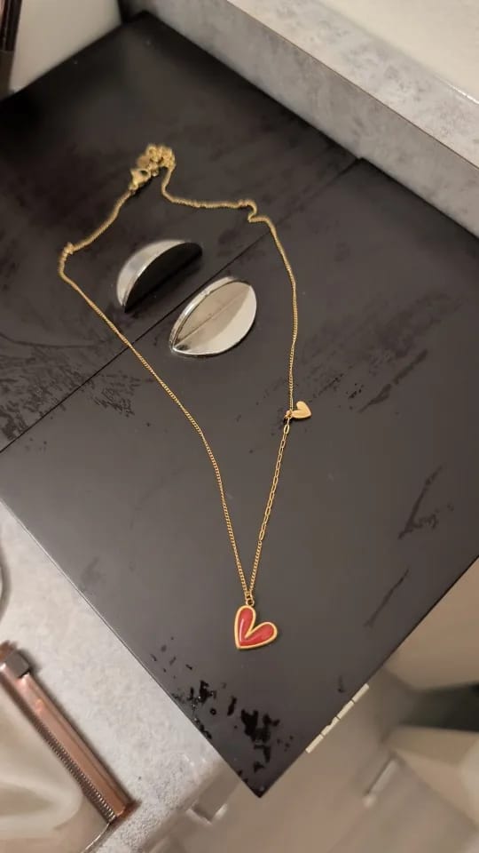 Customer photo review of Crimson Glow Heart Pendant