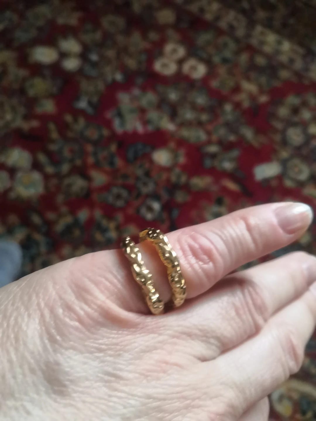 Customer photo review of Olivia's Gold Textured Ring