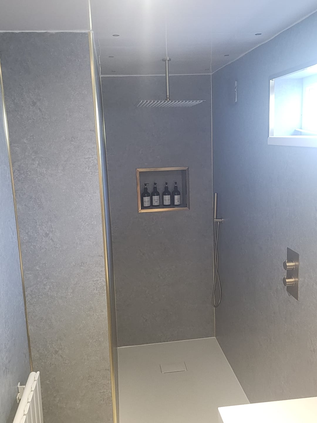 Customer photo review of 10mm Light Concrete Matt Shower Panel 1M x 2.4M