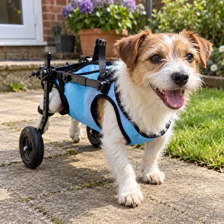 Customer photo review of JoyStride Dog Wheelchair for Small & Medium Breeds