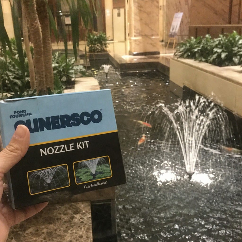 Customer photo review of Pond Fountain Nozzle Kit UK | 8 Spray Patterns | Fits Most Pumps | Koi Garden Pond
