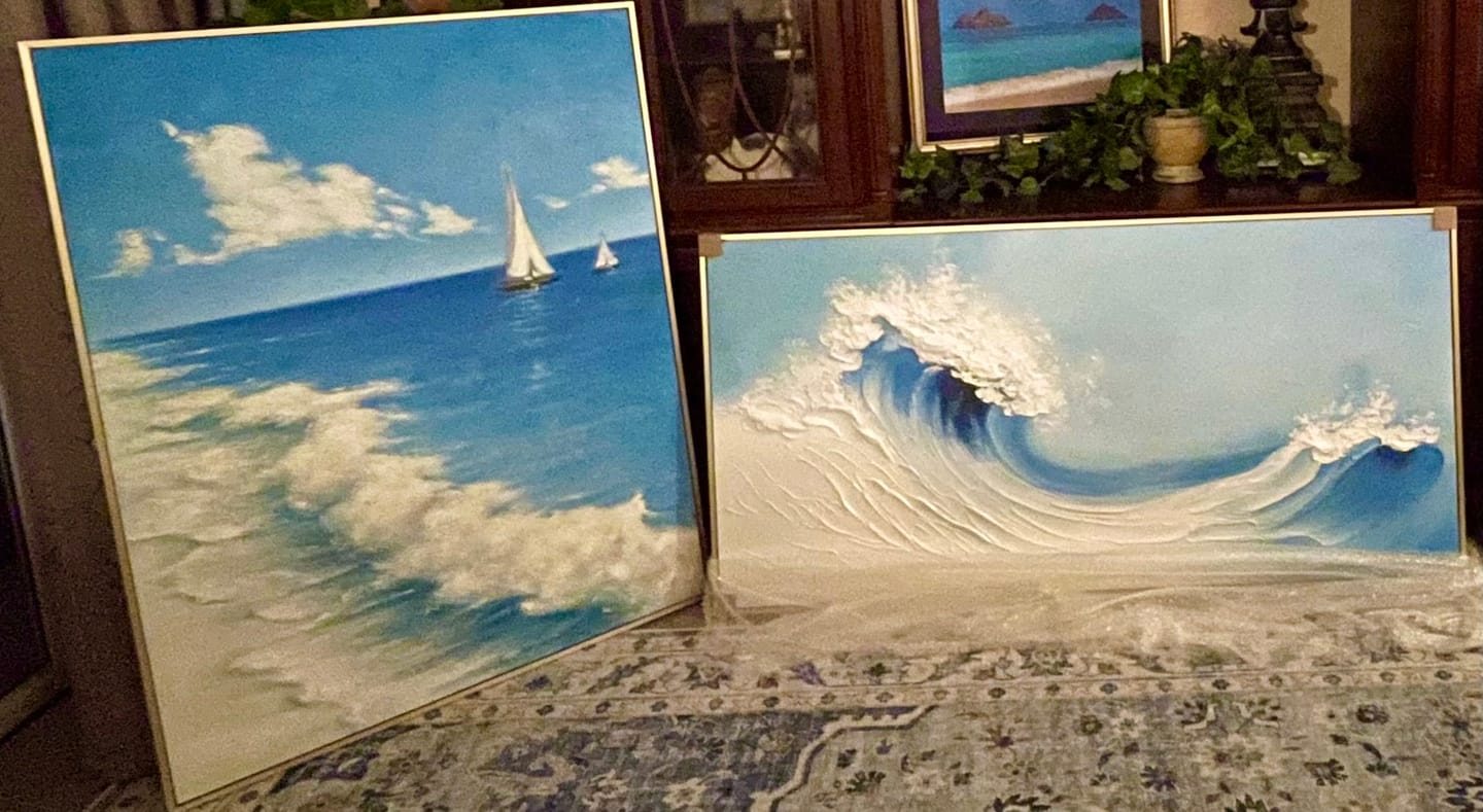 Customer photo review of #CL-Custom Ocean And Sky Abstract Textured Wall Art #OS102