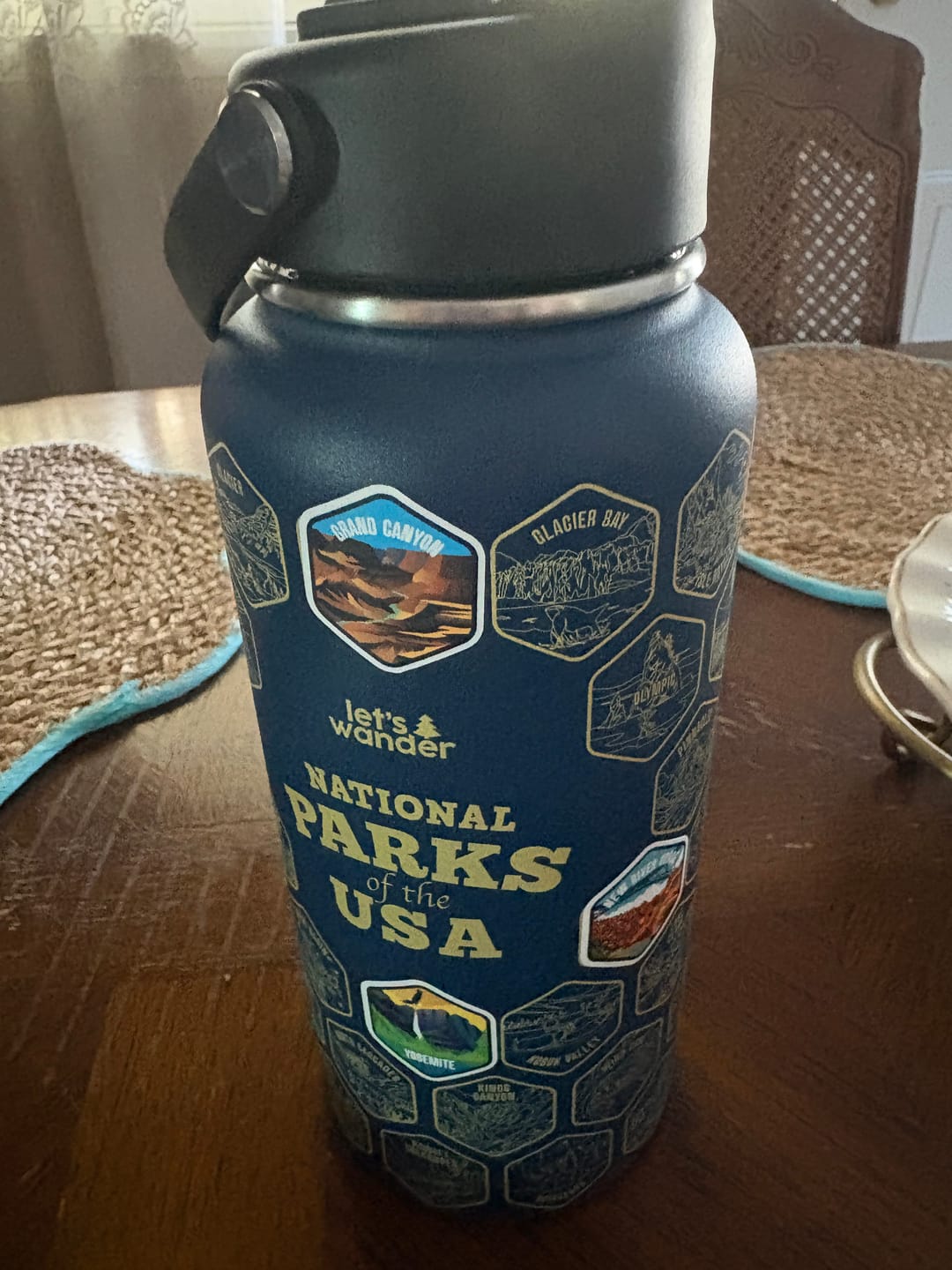 Customer photo review of Lets Wander™ National Parks Water Bottle + Stickers