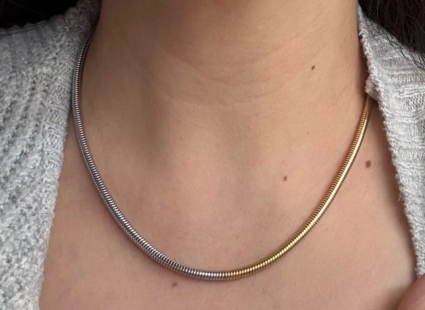 Customer photo review of Minimalist Majesty Necklace