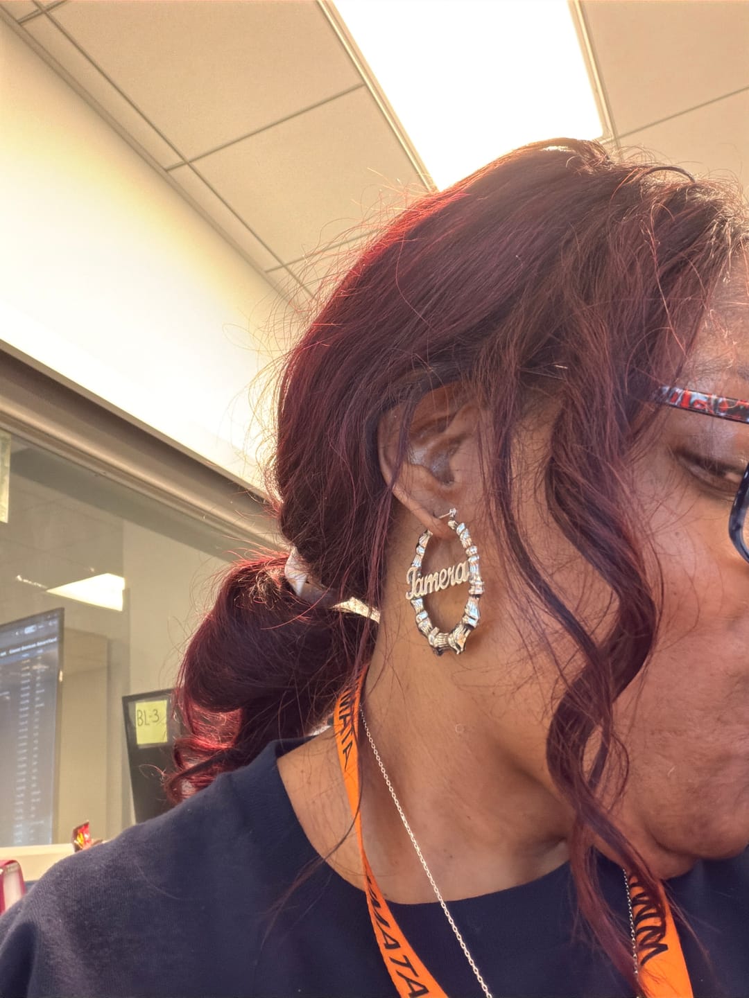 Customer photo review of Classic Name Hoop Earrings