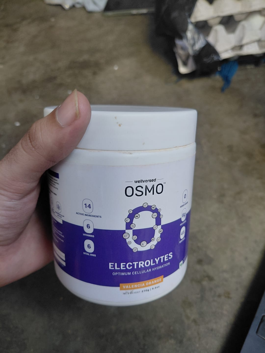 Customer photo review of OSMO - Electrolyte Hydration Blend (Advanced Salts + Taurine & Vitamins) | Valencia Orange Flavour (270g, 45 servings)
