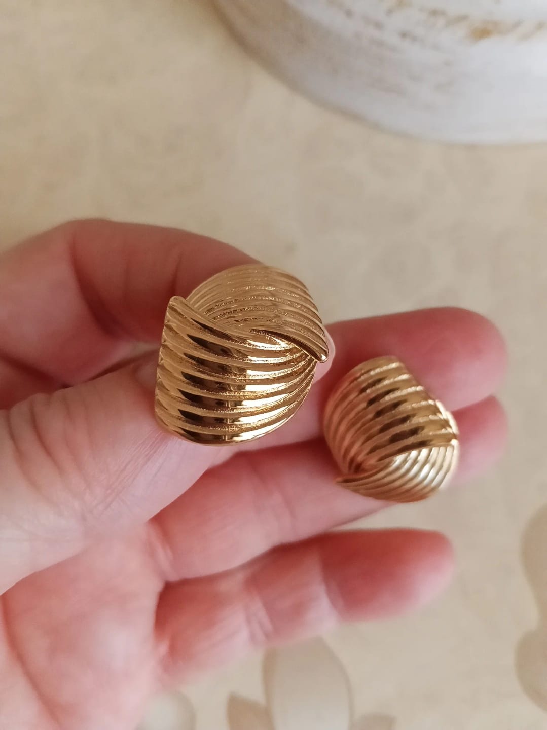 Customer photo review of Cosmic Orbit Studs
