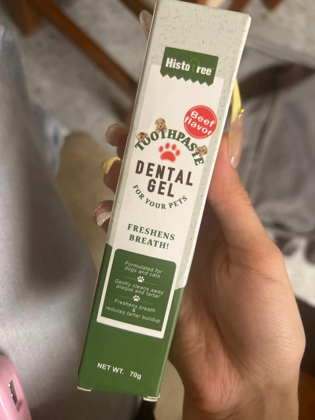 Customer photo review of Pet Dental Gel Toothpaste for Dogs and Cats