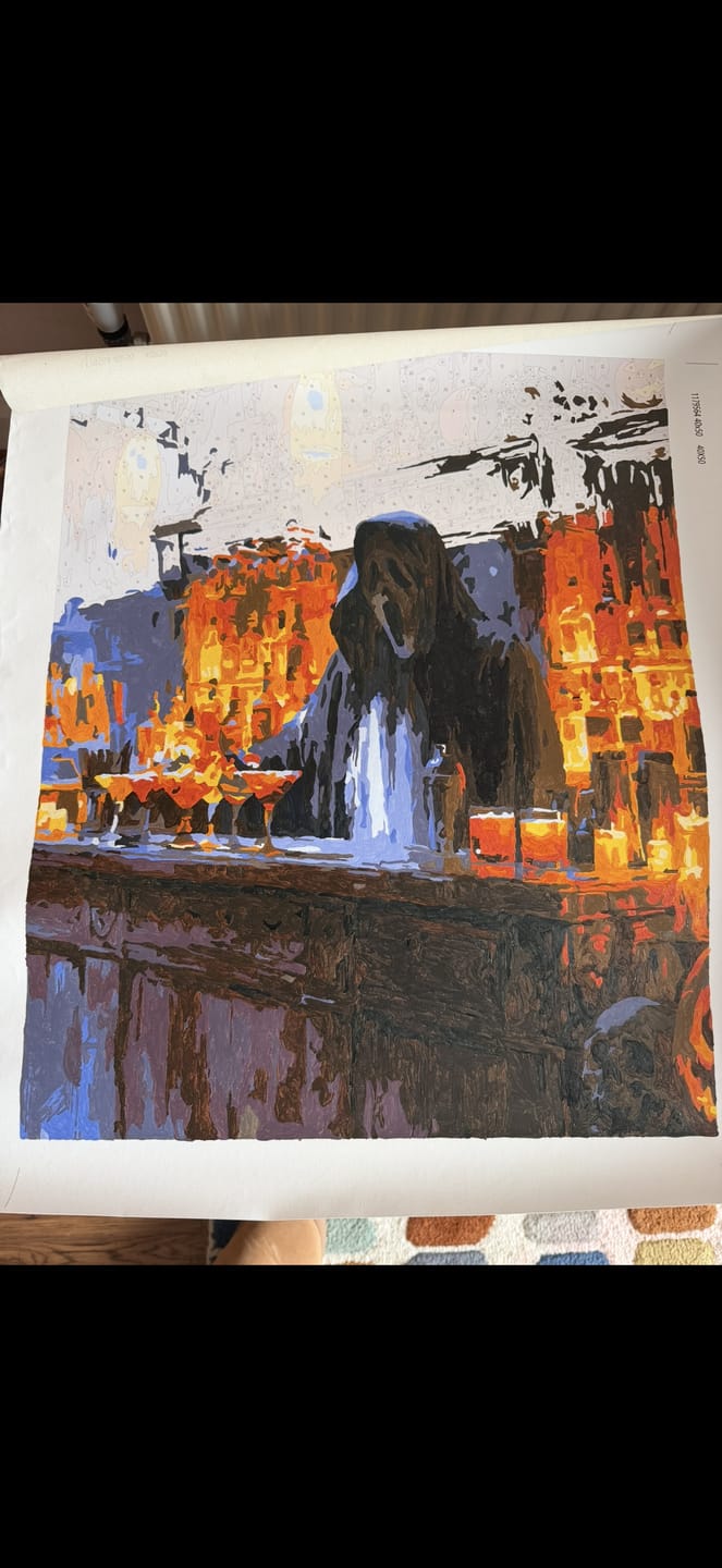 Customer photo review of Haunted Happy Hour | Paint by Number