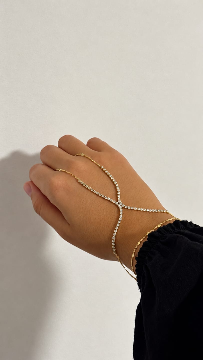 Customer photo review of Hand Chain Hayalet Tennis -14K vergoldet