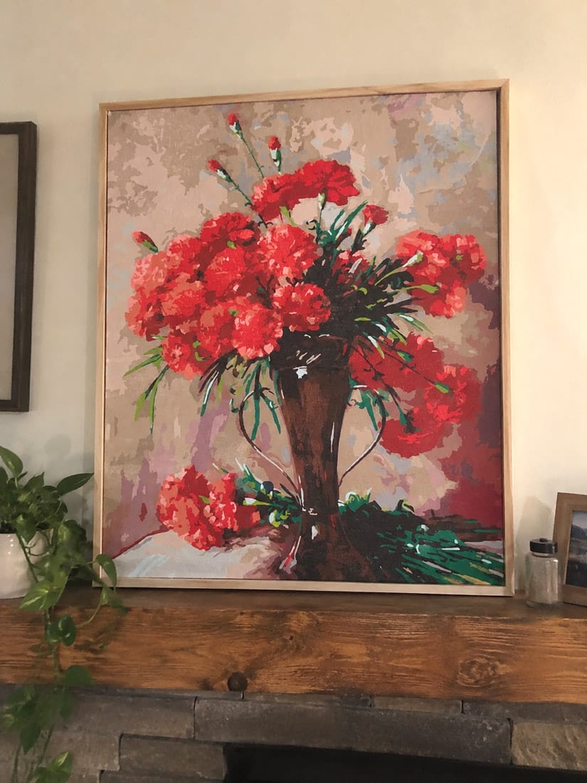 Customer photo review of Carnations in a silver vase - Abbott Fuller Graves