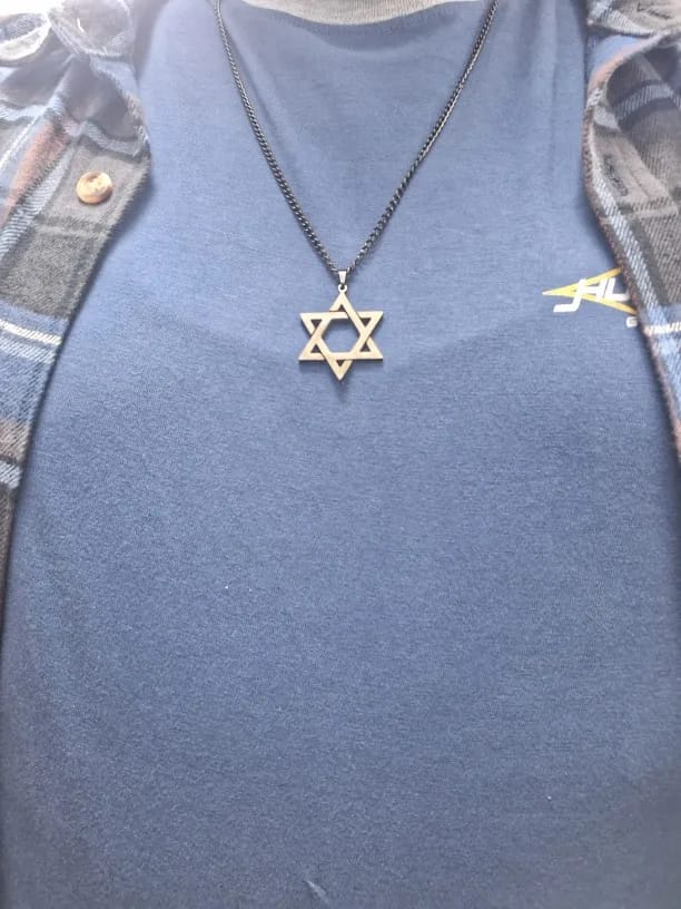 Customer photo review of Magen — Solid Stainless Steel Star of David Necklace