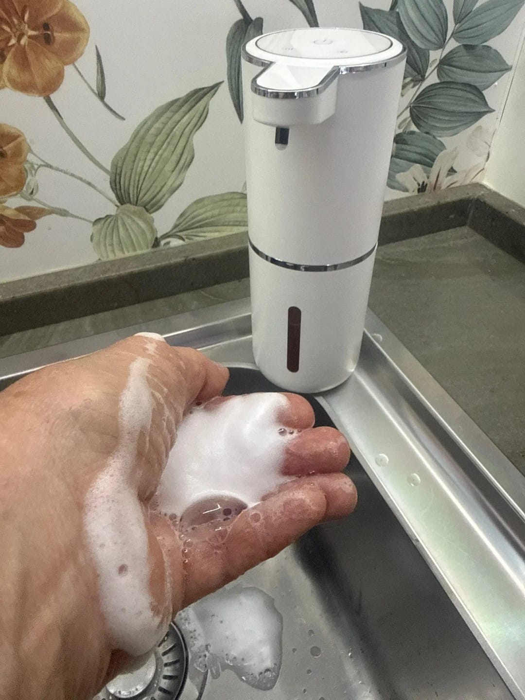 Customer photo review of Liquid Foma Soap Dispenser - Turn Your Everyday Handwashing Into a Smarter Experience