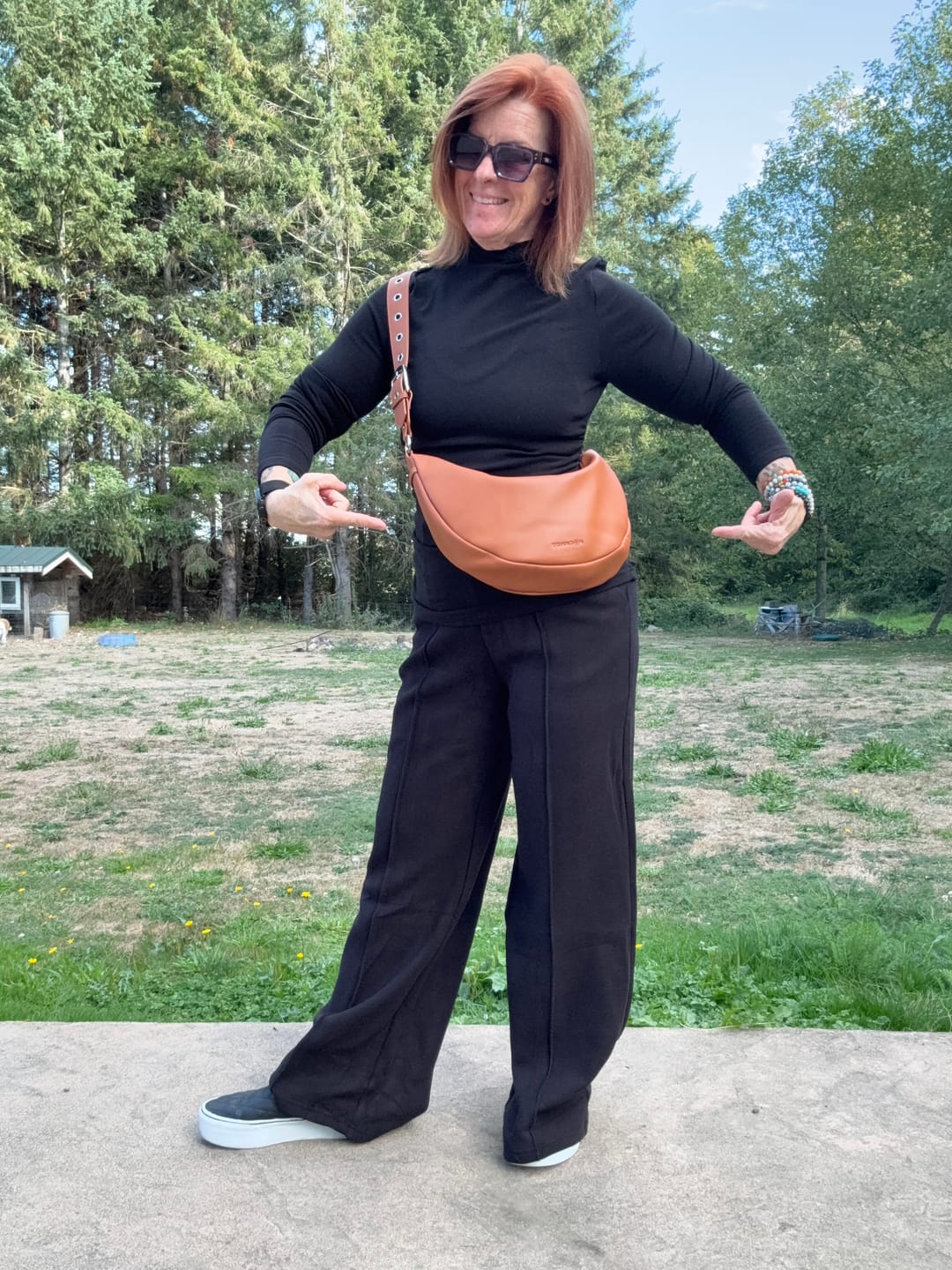 Customer photo review of RO Sling Bag -  Cognac