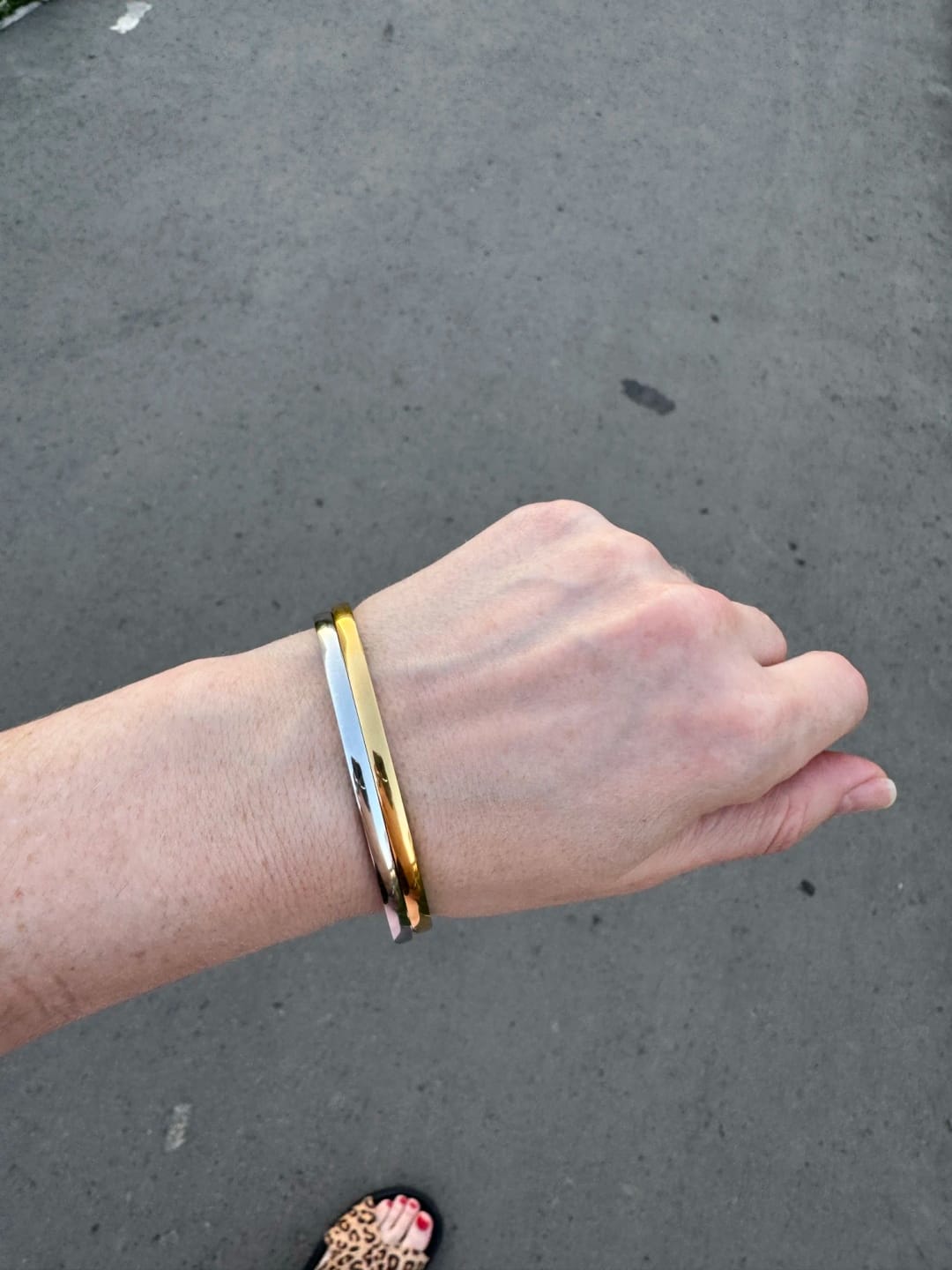 Customer photo review of Golden Smooth Bangle