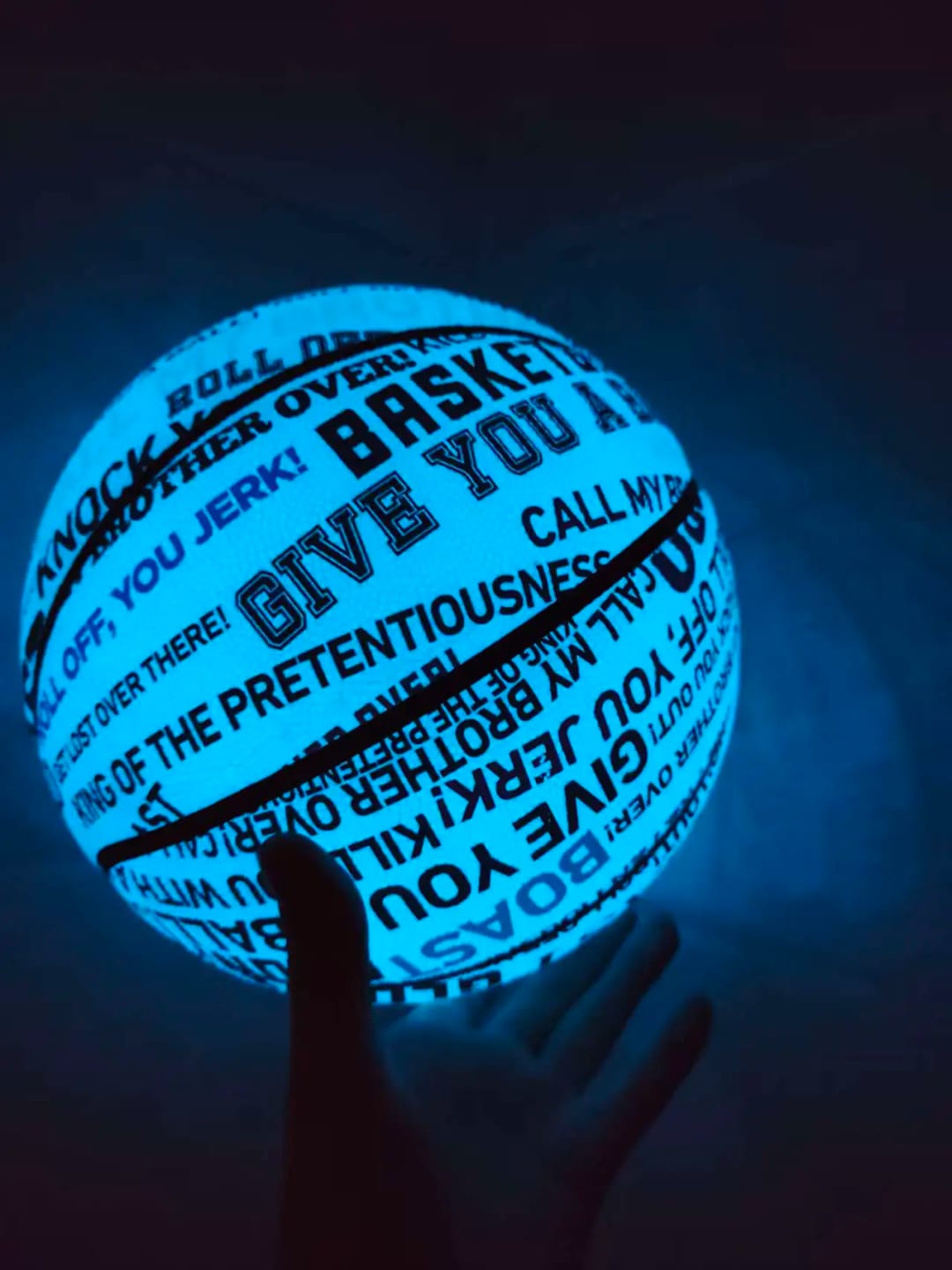 Customer photo review of Glow Basketball — Hoop Past Dark