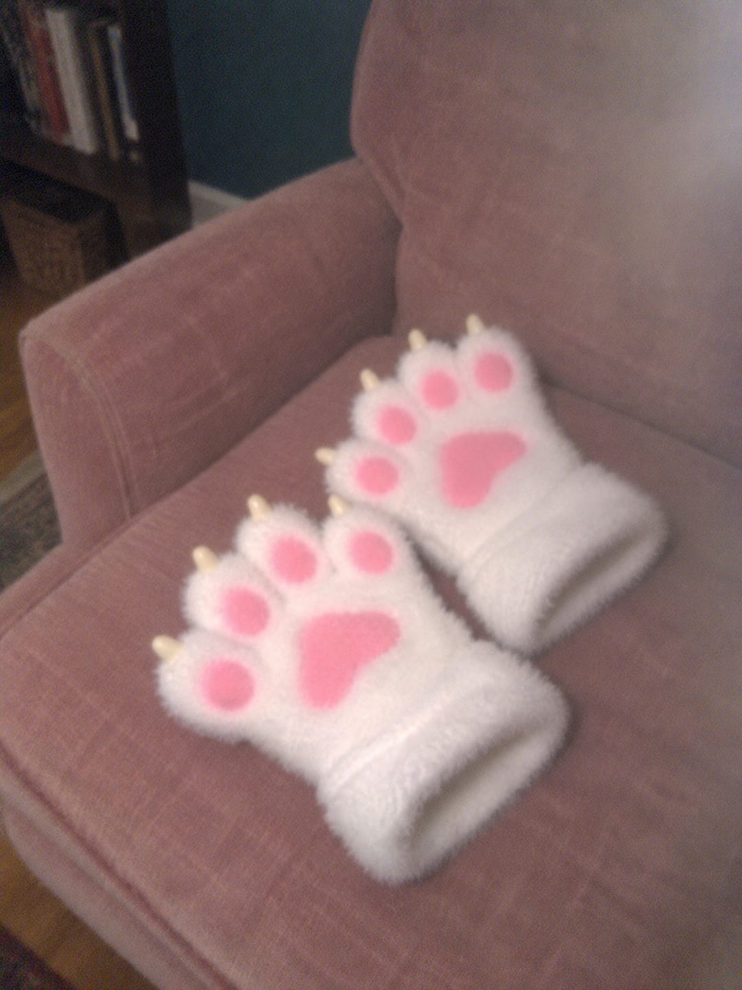 Customer photo review of Cozy Cat Paw Gloves