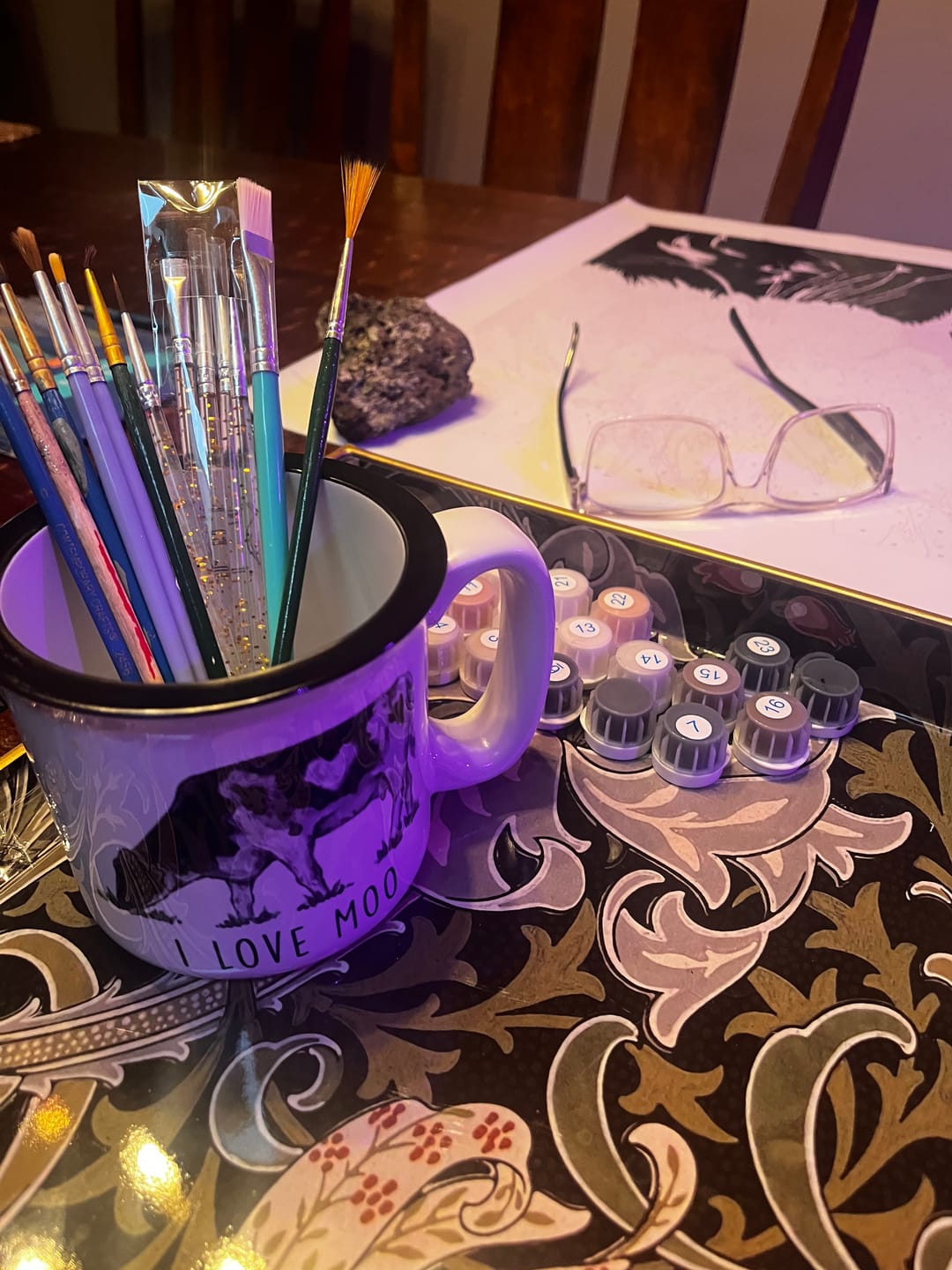 Customer photo review of Black & White Velvet | Paint by Number
